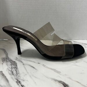 Zara Black and Gray Stiletto Heels Modern Mule